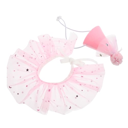 Balacoo Pet Geburtstag Outfit Set mit Strass Spitzen Bib und Filzhut Prinzessin Kostüm für Kleine Hunde und Katzen Fotorequisiten für Party und Fotoshooting Komfortabel und Langlebig von balacoo