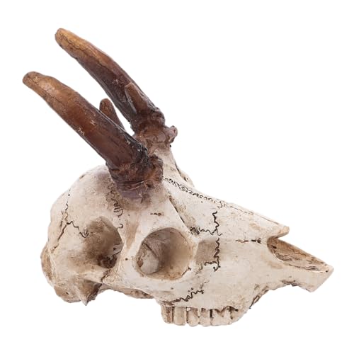 Balacoo Resin Reptilienversteck Mittlere Elch Schädel Terrarium Chameleon Cage Accessories Reptile Tank Accessories Leopard Gecko Hide Naturnahes Versteck für Eidechsen und Schlangen von balacoo