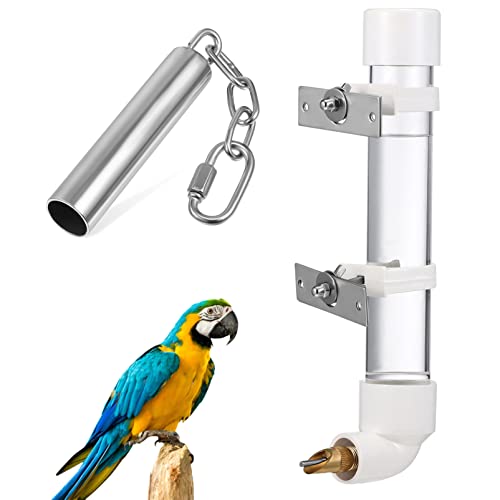 Balacoo Vogeltränke, Wasserer Papagei Automatisches Trinkgerät Wasserspender mit Glocke Spielzeug für Nymphensittich Sittiche von balacoo