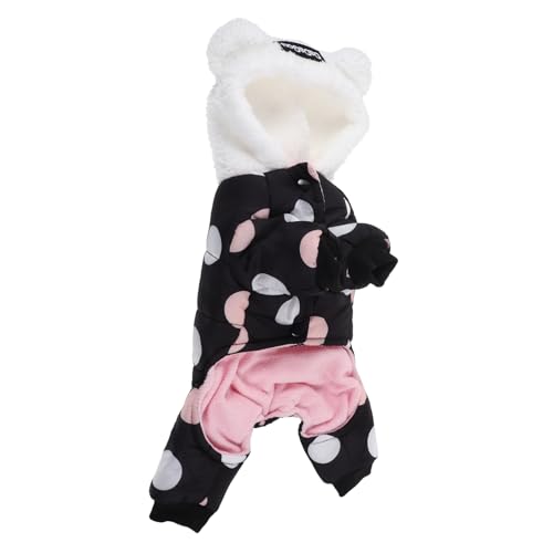 Balacoo Warmer Hundemantel mit Knopfverschluss Dicke Gepolsterte Winterjacke für Kleine Hunde Bequeme Haustierkleidung für Kalte Tage Schwarz S von balacoo