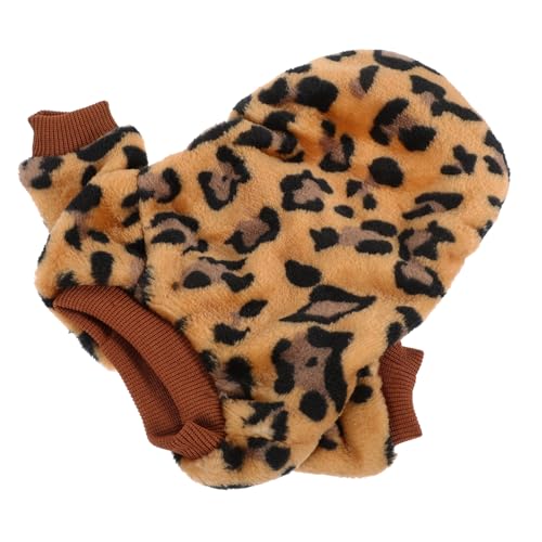 Balacoo Warmer Hundepullover aus Weichem Flanell mit Leopardenmuster Kleiner Hundepullover für Herbst und Winter Gemütlicher Hundemantel für Kleine Hunde für Welpen S von balacoo