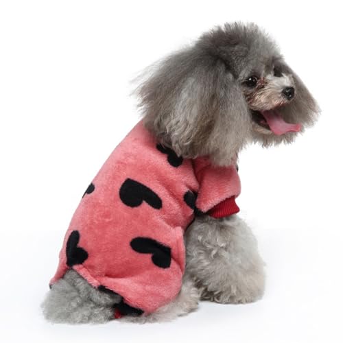 Balacoo Warmes Winter-Nachthemd für kleine Hunde: Jungen und Mädchen, Fleece, 4 Beine, Hundekleidung für den Winter, warmer Overall für Haustiere, Hunde, männlich, weiblich, Größe M von balacoo