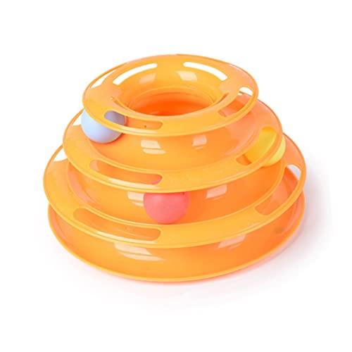Katzenballturm – geistig ansprechendes Spielzeug: Dieses interaktive Katzenspielzeug ist mit 3 Ebenen von Bahnen und 3 bunten beweglichen Bällen entworfen, um die Aufmerksamkeit der Katze zu erregen von balacoo