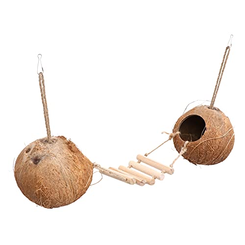 Papageien-kokos- Vogel Lebensraum Vogel Holzschaukel Spielzeug Vogel Kletterleiter Sittich Brückenschaukel Hängendes Brutnest Vogelhütte Hamsternest Kokosnuss Schnitzen Hölzern Papageien-kokos- Vogel Lebensraum Vogel Holzschaukel Spielzeug Vogel Kletterleiter Sittich Brückenschaukel Hängendes Brutnest Vogelhütte Hamsternest Kokosnuss Schnitzen Hölzern von balacoo