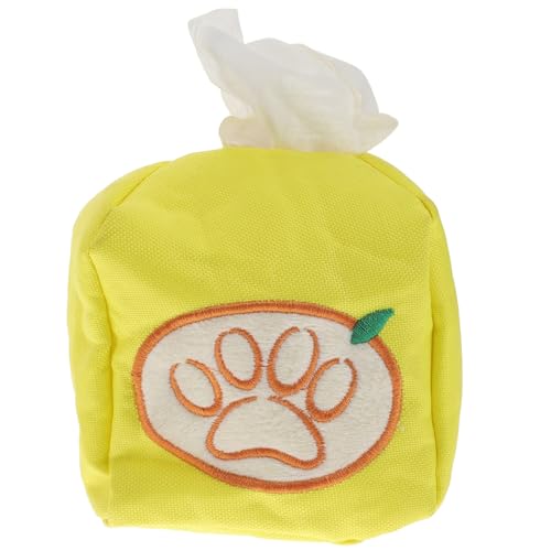Pet Paper Towel Chew Toys for Puppies Calming Toys Chewing Toys for Dogs Pet Tissue Box Toy Dogs Slow Feeder Game Pet Supplies Puppy Sniffing Toy Dog Toy Dog Comforting Toy Yellow von balacoo