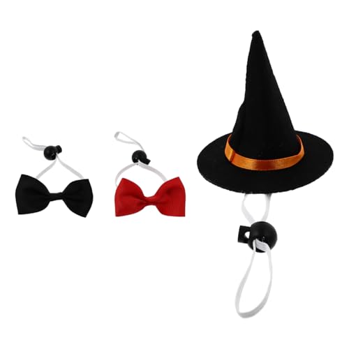 balacoo 1 Set Haustier-Hexenhut und Fliege, kreatives Halloween-Kostüm, Zubehör für Hunde und Katzen, bequeme Halsdekoration, Foto-Requisiten von balacoo