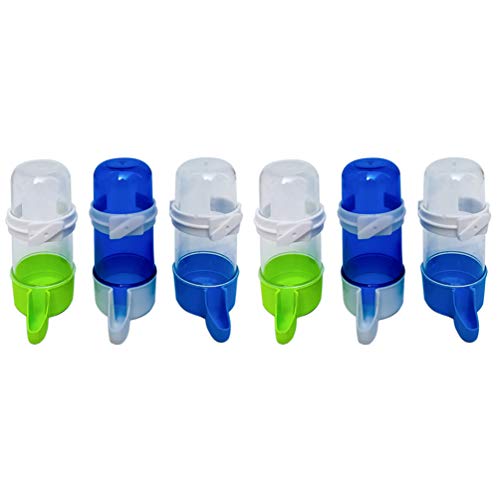 balacoo 6 Stück Automatischer Papageien-Wasserflaschen-Futterspender, Nymphensittich-Wasserbehälter für Papageien, Vogel, Nymphensittiche, Sittiche, Auto-Futterspender von balacoo