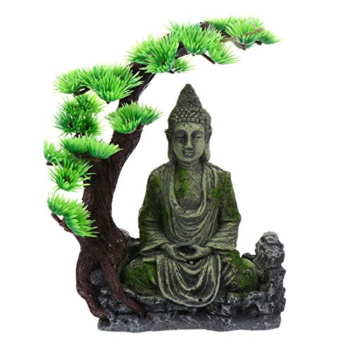balacoo Alte Buddha-statue Im Aquarium Aquarienlandschaft Hotel Buddha Herzstück Aquariumdekorationen Dekorationen Für Aquarien Unterwasserlandschaftsfigur Harz Traum Sitzende Statue von balacoo