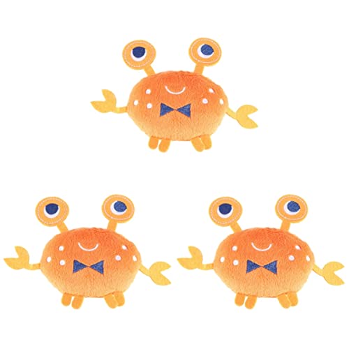 balacoo Gefüllte Spielzeug 3 stücke Cartoon Krabbe Hund Plüsch Orange Spielzeug Liefert Quietschende Kleine Welpen Spielzeug von balacoo
