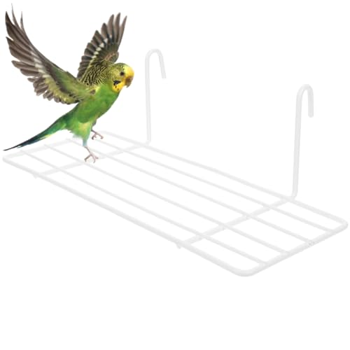 balacoo Papageienständer aus robustem Eisen, Vogelkäfig-Zubehör, Vogelspielzeug für Käfig, dekorative Plattform, 2 Stück von balacoo