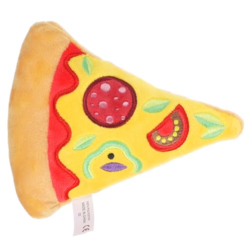 balacoo Quietschendes Hundespielzeug Plüschtier in Pizzaform Interaktives Kauspielzeug für Welpen und Große Hunde Fördert Zahnpflege und Beugt Zerstörerischem Verhalten von balacoo