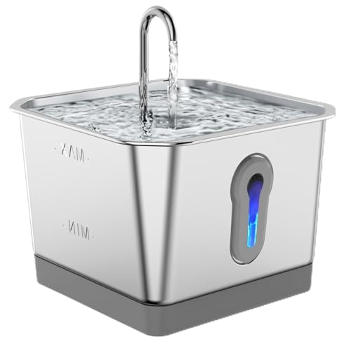 Katzenwasserbrunnen aus Edelstahl, 3,5L Automatischer Katzenwasserspender, Schüssel, Haustierbrunnen, Hundewasserspender, Haustierwasserbrunnen, Katzentränkezubehör von banapoy