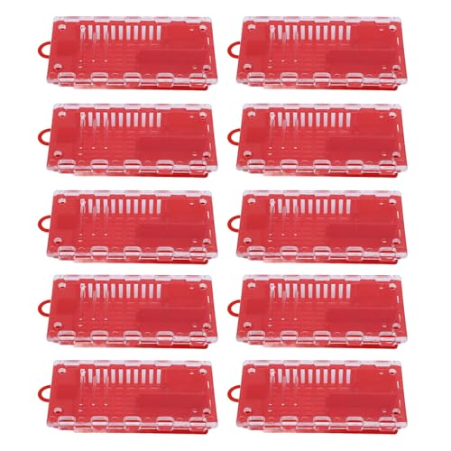 banapoy 10pcs Königin Bienenkäfige, Plastikkönigin -Bienen -Fänger -Aufzuchtkäfig mit Transparenter Abdeckung, Bienenzubehör -Ausrüstung für Imkere für Imker (Rot) von banapoy
