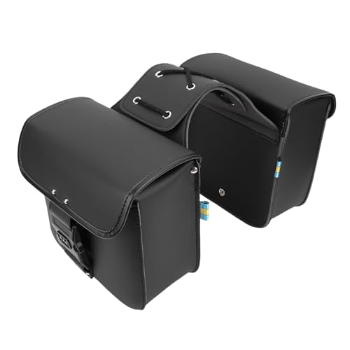 banapoy Motorrad -Satteltaschen, 7,4 L Motorrad -PU -Leder -Sattel -Taschen PALTEN mit Schloss, Universelles Seitengepäck für Roadster, Geeignet für Street 500 von banapoy