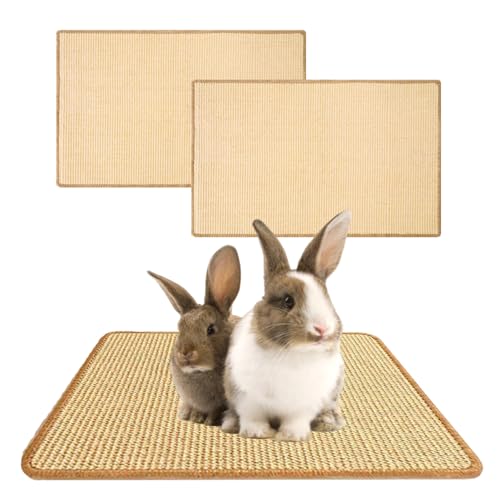 2 Stück Kratzmatte für Kaninchen 60x40 cm Nagerteppich Kleintier Grasmatten Nagermatte für Nager Kaninchen Käfige & Gehege Kaninchen-Matten für KäfigeSisalmatten für Hamster Kaninchen Frettchen von bangminda