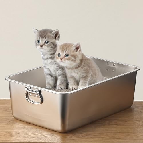 Edelstahl Katzentoilette Katzenklo 40×30×10cm Groß Katzentoilette Edelstahl Kaninchentoilette Litter Box Katzenklo Toilette für Häschen Katze Edelstahl Katzentoilette Katzenklo 40×30×10cm Groß Katzentoilette Edelstahl Kaninchentoilette Litter Box Katzenklo Toilette für Häschen Katze von bangminda