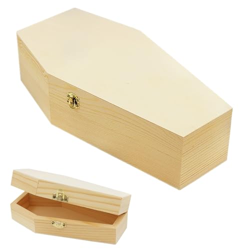 Holz Kleintiersarg Natur belassen Tiersarg mit Festem Metallverschluss für Kleine Haustiere Halloween-Dekoration Holzsarg Kleintiere Kleintierbedarf 30,5 x 15 x 8,2 cm von bangminda