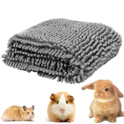 Meerschweinchen Unterlage Meerschweinchen Decke Waschbar 60×40cm Haustier PIPI Unterlage Kaninchen Käfig Einlagen Wiederverwendbare Kleintier Schlafmatte Decke Guinea Pig Cage Liner (Grau) von bangminda