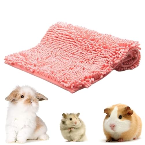 Meerschweinchen Unterlage Meerschweinchen Decke Waschbar 60×40cm Haustier PIPI Unterlage Kaninchen Käfig Einlagen Wiederverwendbare Kleintier Schlafmatte Decke Guinea Pig Cage Liner (Rosa) von bangminda