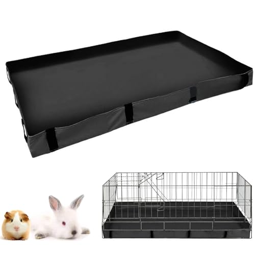Wasserdicht Oxford-Stoff Lebensraum für Meerschweinchen Haustierkäfig(Käfig Nicht enthalten) Waschbar PIPI Pad für Käfige Kaninchen Meerschweinchen Kleintiere Bettwäsche Käfige Liner (XL, schwarz) von bangminda