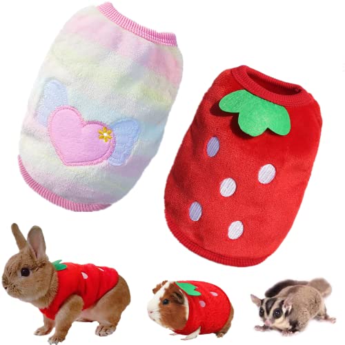 bangminda Ärmellose Weste für Meerschweinchen Welpen Kätzchen Kleintiere 2 Stück T-Shirts Warme Kleidung für Kaninchen Frettchen Chinchillas Chihuahua Kleintiere Haustier von bangminda