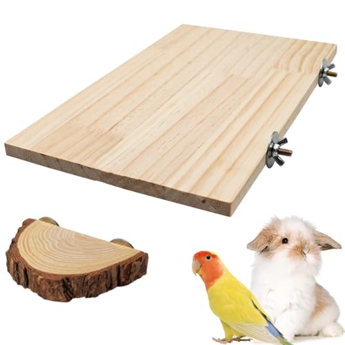 bangminda Plattform für Haustiere Chinchilla Hamster 32 x 14 cm Extra Groß Kleintier Plattform Hamster Spielzeug für Käfig für Meerschweinchen Chinchilla Papagei (Rechteckige) von bangminda