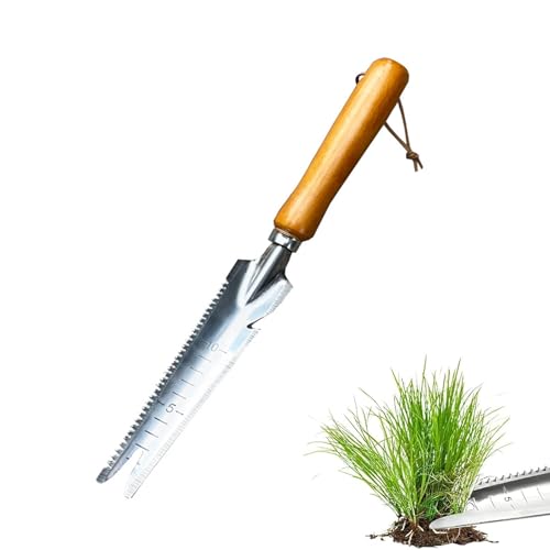 Hand Unkrautstecher,Unkraut Entferner Gerät,Unkrautstecher Mit Stiel,Unkrautstecher Edelstahl,Löwenzahnwurzelentferner Mit Messtiefenmarkierung,Fur Umgraben, Umpflanzen,Edelstahl Profi-Gartenwerkzeug von banjiabb