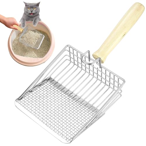 Katzenklo Schaufel,Katzenklo Schaufel Metall,Katzenstreuschaufel,Katzenstreuschaufel mit Langer Griff,Katzenschaufel,Schaufel Für Katzentoilette,Katzenschaufel Für Katzenklo,für Katzenstreu Klumpstreu von banjiabb