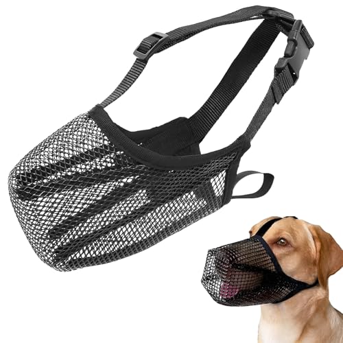 Maulkorb für Hunde,Giftköderschutz Hund,für Kleine Mittlere große Hunde(Schwarz,L) von banjiabb