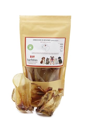 barfdries Rinderohren ohne Haare, natürliches Futter für Hunde und Katzen, getrocknet bei niedriger Temperatur, 3 Stück barfdries Rinderohren ohne Haare, natürliches Futter für Hunde und Katzen, getrocknet bei niedriger Temperatur, 3 Stück von barfdries