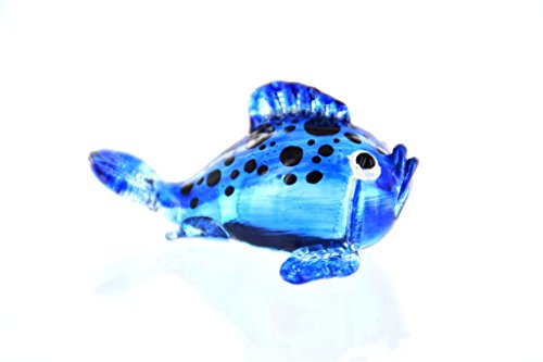 Kugelfisch Blau mit Schwarzen Punkten - Figur aus Glas Puffer - Glasfigur Glasfisch Korallenfisch Zierfisch Deko Setzkasten Vitrine Aquarium Kugelfisch Blau mit Schwarzen Punkten - Figur aus Glas Puffer - Glasfigur Glasfisch Korallenfisch Zierfisch Deko Setzkasten Vitrine Aquarium von basticks