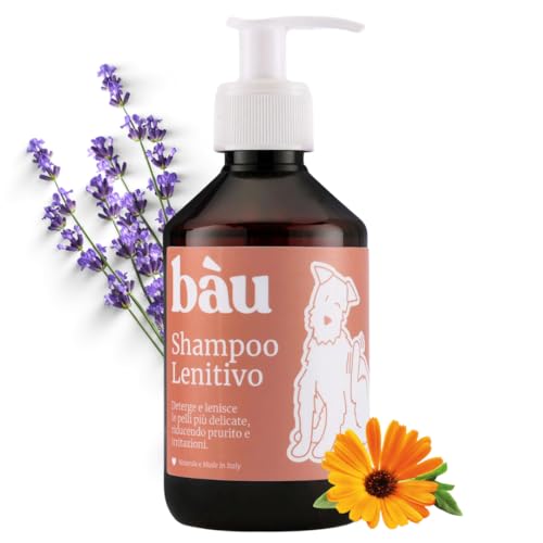 Bau Cosmesi Beruhigendes Shampoo für Hunde, Linderung für empfindliche Haut, Hundeshampoo Dermatitis mit Kamille, Ringelblume und Lavendel, hergestellt in Italien, Shampoo für Juckreiz Hund und Bau Cosmesi Beruhigendes Shampoo für Hunde, Linderung für empfindliche Haut, Hundeshampoo Dermatitis mit Kamille, Ringelblume und Lavendel, hergestellt in Italien, Shampoo für Juckreiz Hund und von bàu