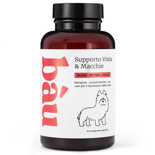 bàu Nahrungsergänzungsmittel für Hunde Sehhilfe und Reduzierung von Tränenflecken - Natürliche Inhaltsstoffe mit Fisch- und Karottenöl für die Augengesundheit Ihres Hundes - 60 Tabletten von bàu