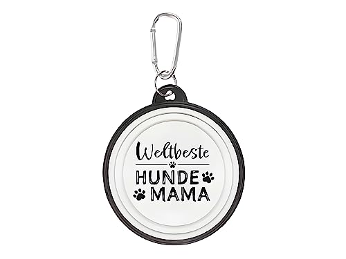 bb-Klostermann Hundenapf Weltbeste Hunde-Mama Walkies by Faltbarer Hundenapf to go/Reisenapf von bb-Klostermann