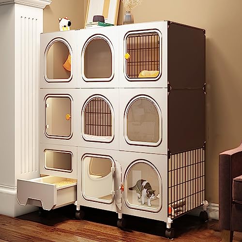 Halbgeschlossene DIY-Katzenkäfig, Laufstall Für Katzen Zusammenklappbar Großes Katzenhaus Indoor Haustierkäfig Katzenkisten Für 1-2 Katzen, Kleintier-Laufstall ( Color : B , Size : 106*36.5*110cm ) Halbgeschlossene DIY-Katzenkäfig, Laufstall Für Katzen Zusammenklappbar Großes Katzenhaus Indoor Haustierkäfig Katzenkisten Für 1-2 Katzen, Kleintier-Laufstall ( Color : B , Size : 106*36.5*110cm ) von beaka