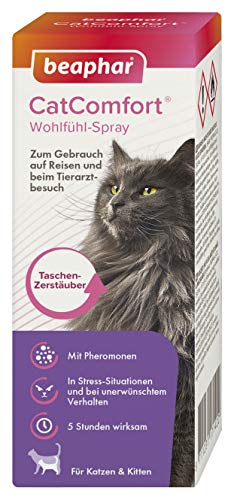 BEAPHAR - CatComfort® Wohlfühl-Spray Für Katzen Und Kitten - Taschen-Zerstäuber - Sofortige Beruhigung - Mit Pheromonen - Zur Verwendung Auf Reisen Und Beim Tierarzt - 5 Stunden Wirksam - 30 ml von beaphar