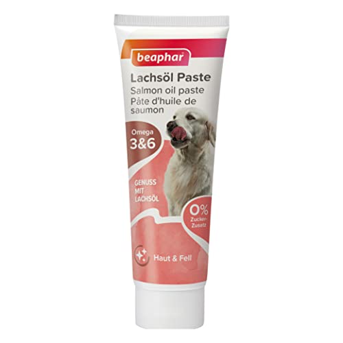 BEAPHAR - Lachsöl Paste - Für Hunde - Omega 3 Und 6 - Genuss Mit Lachsöl - Für Gesunde Haut Und Schönes Fell - Getreidefrei - 0% Zucker-Zusatz - 100 g von beaphar