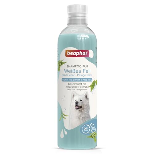 BEAPHAR - Shampoo Für Weißes Fell - Unterstützt Die Natürliche Fellfarbe - Hautfreundlich - Mit Grünem Tee Und Aloe Vera - Ph-Neutral - 0% Parabene, Silikone - Frischer Duft - Vegan - 250 ml BEAPHAR - Shampoo Für Weißes Fell - Unterstützt Die Natürliche Fellfarbe - Hautfreundlich - Mit Grünem Tee Und Aloe Vera - Ph-Neutral - 0% Parabene, Silikone - Frischer Duft - Vegan - 250 ml von beaphar