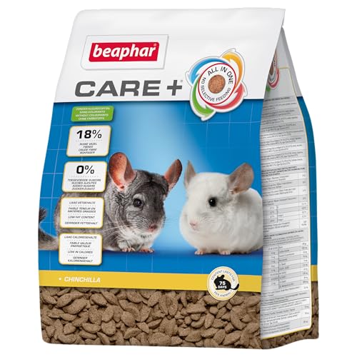 Beaphar Care+ Chinchilla | Vollnahrung für Chinchillas | Geringer Fett- & Kaloriengehalt | Mit 20% Rohfaser | Kein selektives Fressverhalten | 1,5 kg von beaphar