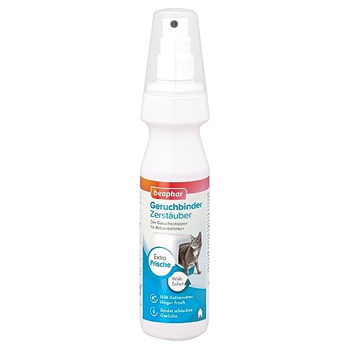 beaphar Geruchbinder Zerstäuber - Geruchsstopper für Katzentoiletten - Katzenklo Deo - Hält Katzenstreu länger frisch - Wirkt Bildung von Urinstein entgegen - 150 ml von beaphar