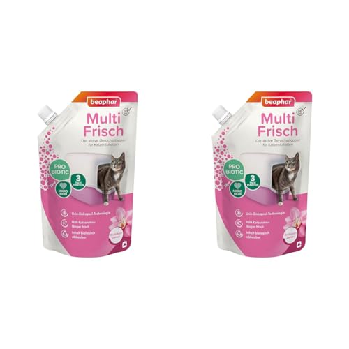 Beaphar Multi Frisch - Geruchsneutralisierer für Katzenklos - Verlängert die Haltbarkeit von Katzenstreu - Duft nach Orchideen Zauber - 400 g (Packung mit 2) von beaphar