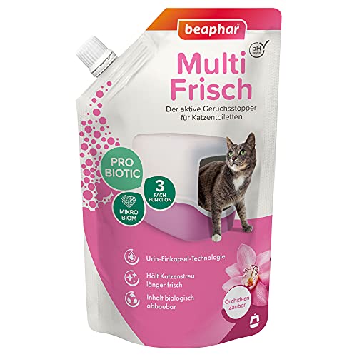 Beaphar Multi Frisch - Geruchsneutralisierer für Katzenklos - Verlängert die Haltbarkeit von Katzenstreu - Duft nach Orchideen Zauber - 400 g von beaphar