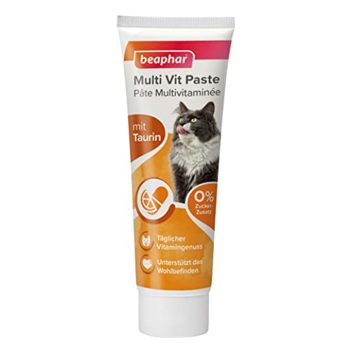 BEAPHAR - Multi Vit Paste - Für Katzen - Mit Taurin, Biotin, Omega 3 Und 6 - 0% Zucker-Zusatz - Täglicher Vitamingenuss - Unterstützt Das Wohlbefinden - 100 g von beaphar