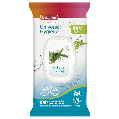 Beaphar Pflegetücher Universal Hygiene für Hunde und Katzen, 30 Stück von beaphar