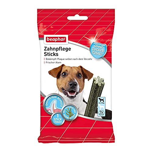 Beaphar Zahnpflege Sticks - Für kleine Hunde - Zahnpflege Snack - Mit natürlichen Meeresalgen - Ohne Zuckerzusatz - 7 Stück, 112 g (1er Pack) von beaphar