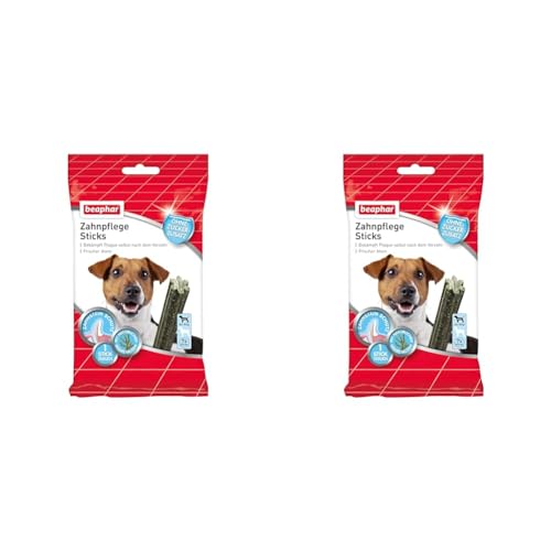 Beaphar Zahnpflege Sticks - Für kleine Hunde - Zahnpflege Snack - Mit natürlichen Meeresalgen - Ohne Zuckerzusatz - 7 Stück, 112 g (2er Pack) von beaphar