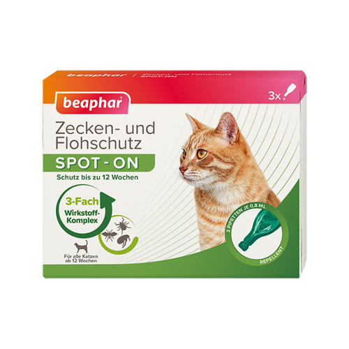 Beaphar Zecken- und Flohschutz Spot-On für Katzen - 3 x 0,8 ml von beaphar