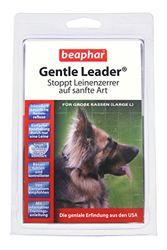 Gentle Leader® für Hunde | Erziehnungshilfe für Leinenzerrer | Besser führen & kontrollieren | Trainings-Halsband für Hunde | Farbe: Schwarz | Größe L von beaphar