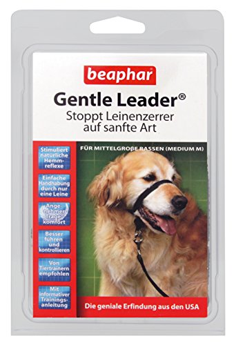 Gentle Leader® für Hunde | Erziehnungshilfe für Leinenzerrer | Besser führen & kontrollieren | Trainings-Halsband für Hunde | Farbe: Schwarz | Größe M von beaphar