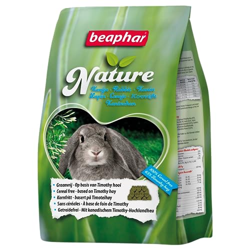 beaphar Nature Kaninchen | Getreidefreies Kaninchenfutter | Mit getrockneten Kräutern & kanadischem Timothy Heu | Ohne Konversierungsstoffe | 3 kg von beaphar